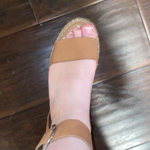 Wedge sandals with ankle strap